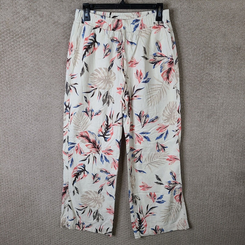 Briggs New York Floral Wide Leg Pants - Cream, Pink, Blue